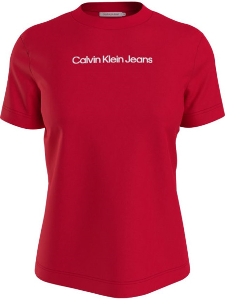 Tee-shirt col rond Calvin Klein xl6 candy apple/bright white